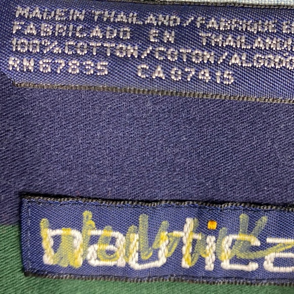 Vintage 90s Y2K Nautica Mens XL Shirt Button Down Striped Green Vibrant - Picture 4 of 4